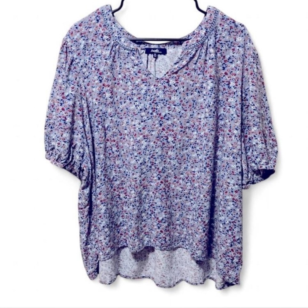 Plus Size Floral 100% Rayon Angels Forever Blouse!